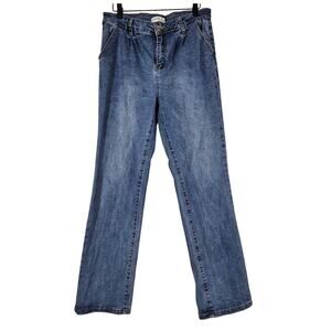 VINTAGE VIOLET DENIM WOMEN'S BLUE STONE WASHED JEAN STRAIGHT LEG PANT SIZE 14P